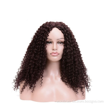 The high quality fashion natural human long hair African style curls the chemical fiber wig
